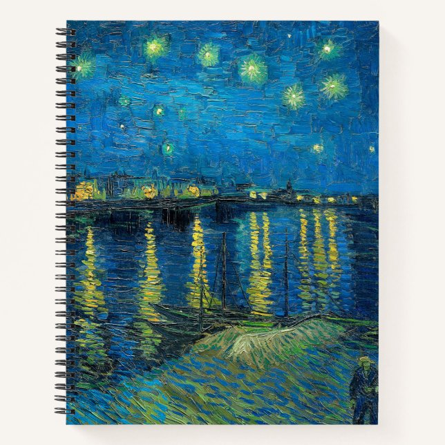 Vincent Van Gogh Starry Night Over the Rhone Notizbuch (Vorderseite)