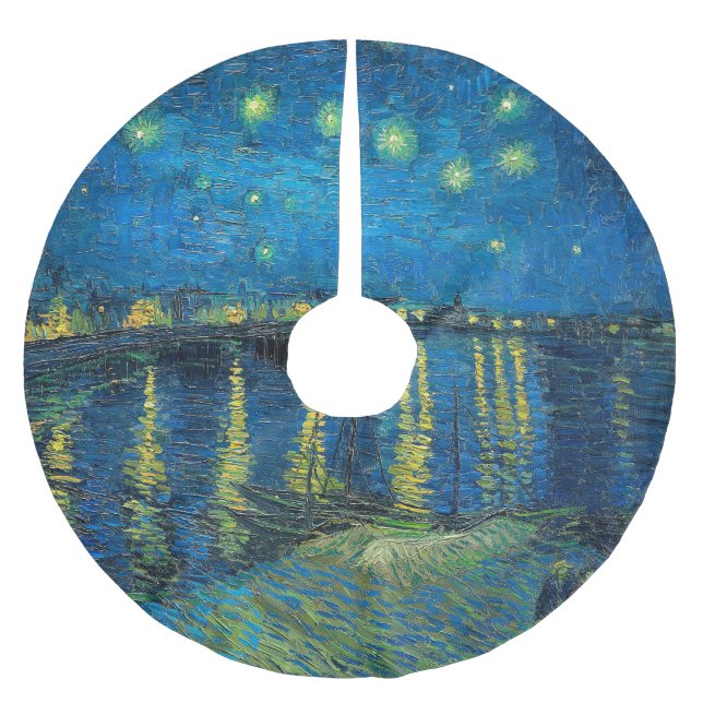 Vincent Van Gogh Starry Night Over the Rhone Polyester Weihnachtsbaumdecke (Vorderseite)