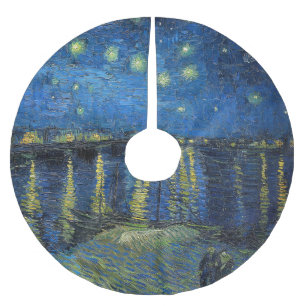 Vincent van Gogh - Starry Night Over the Rhone Polyester Weihnachtsbaumdecke