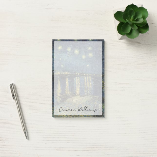 Vincent van Gogh | Starry Night Over the Rhone Post-it Klebezettel (Büro)