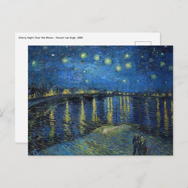 Vincent van Gogh - Starry Night Over the Rhone Postkarte (Vorne/Hinten)