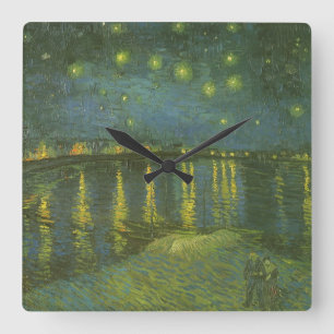 Vincent van Gogh - Starry Night Over the Rhone Quadratische Wanduhr