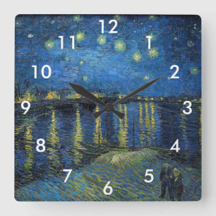 Vincent van Gogh - Starry Night Over the Rhone Quadratische Wanduhr
