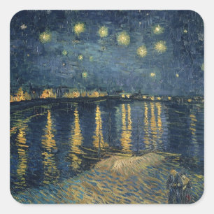 Vincent van Gogh   Starry Night Over the Rhone Quadratischer Aufkleber