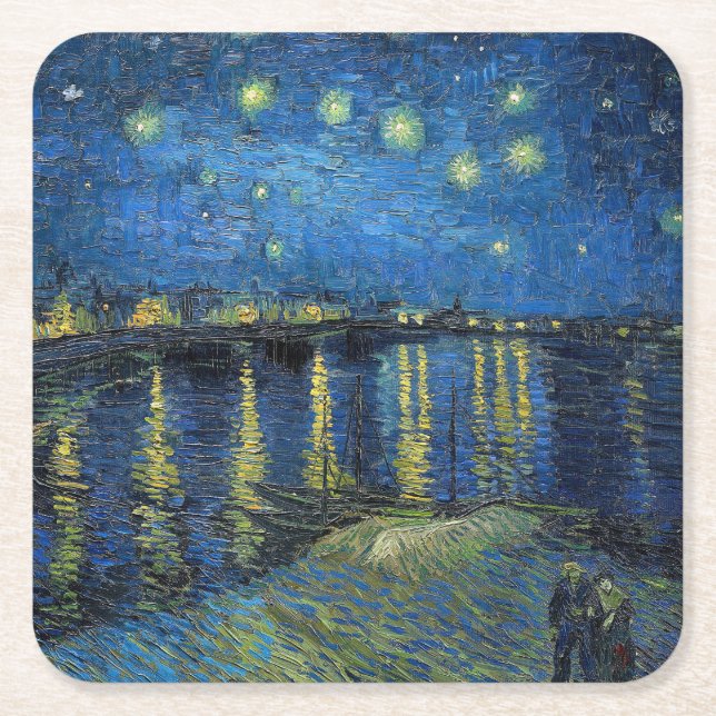 Vincent van Gogh - Starry Night Over the Rhone Rechteckiger Pappuntersetzer (Vorderseite)