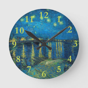 Vincent Van Gogh Starry Night Over the Rhone Runde Wanduhr