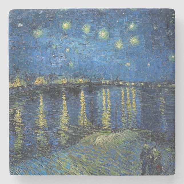 Vincent van Gogh - Starry Night Over the Rhone Steinuntersetzer (Vorderseite)