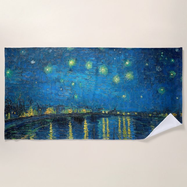 Vincent Van Gogh Starry Night Over the Rhone Strandtuch (Vorderseite)