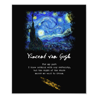 Vincent Van Gogh. Starry Night Painting Poem Art Fotodruck