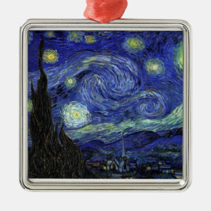 Vincent van Gogh, Starry Night Silbernes Ornament