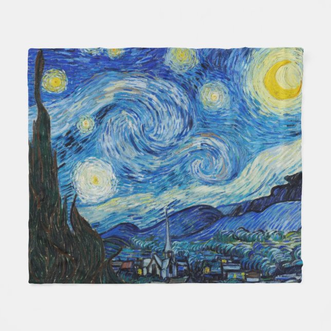 Vincent Van Gogh Starry Night Sky Fleece Blanket (Vorderseite (Horizontal))