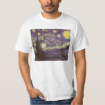 Vincent van Gogh - Starry Night T-Shirt<br><div class="desc">Die Starry Night (1889) von Vincent van Gogh ist ein Vintager Post-Impressionismus der Kunstlandschaft Landschaftsmalerei. Der Blick auf eine Stadt in einem Tal bei Nacht mit den Wolken, den Sternen und einem schönen goldgelben Halbmond. Es wurde im Laufe des Tages aus der Erinnerung gemalt und ist van Goghs bekanntestes Gemälde....</div>