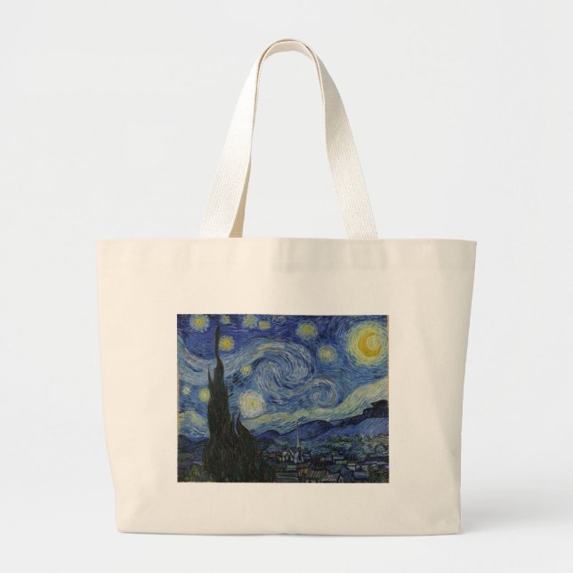 Vincent Van Gogh Starry Night über dem Rhone Paint Jumbo Stoffbeutel (Vorne)