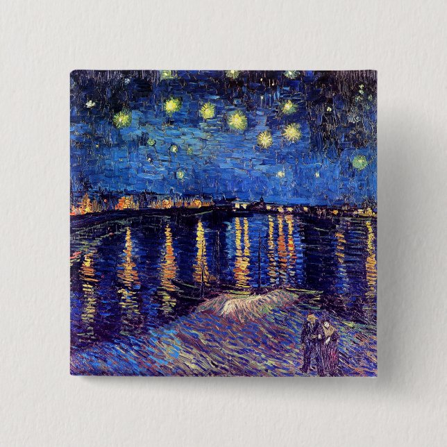 Vincent Van Gogh - Starry Night über der Rhone Button (Vorderseite)