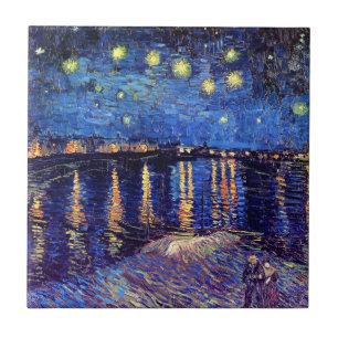 Vincent Van Gogh - Starry Night über der Rhone Fliese