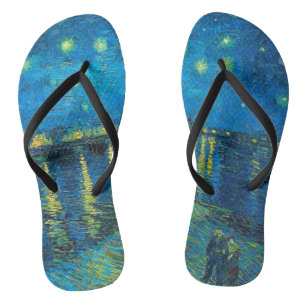 Vincent Van Gogh Starry Night über der Rhone Flip Flops