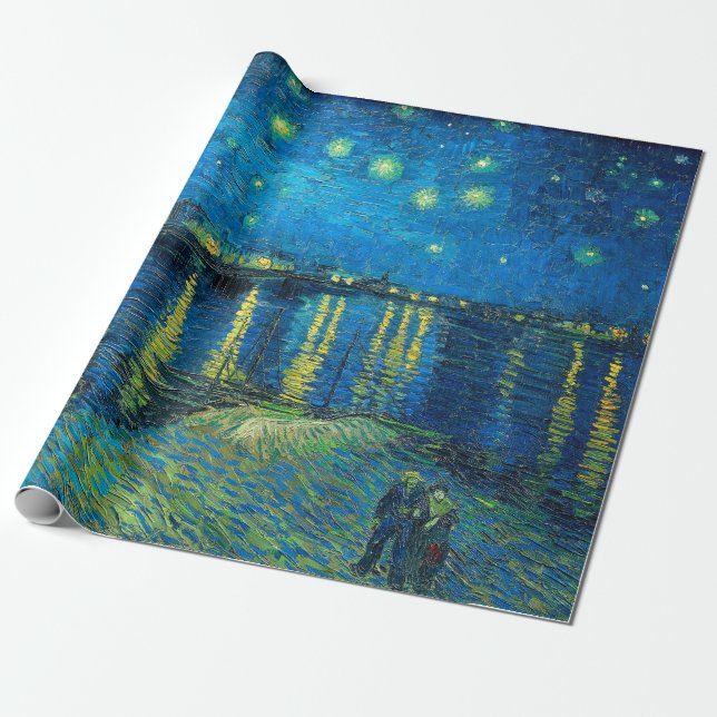 Vincent Van Gogh Starry Night über der Rhone Geschenkpapier (Ungerollt)