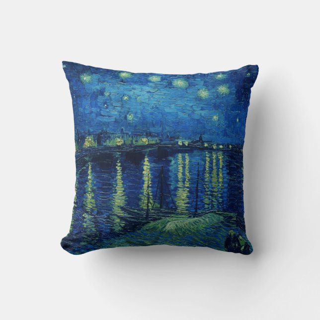 Vincent Van Gogh - Starry Night über der Rhone Kissen (Vorderseite)