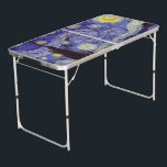 Vincent Van Gogh Starry Night Vintag Kunstkunst Beer Pong Tisch<br><div class="desc">Vincent van Gogh Starry Night Fine Art Painting Starry Night ist ein Gemälde des niederländischen post-impressionistischen Künstlers Vincent van Gogh. Der blaue Nachthimmel ist voll von wirbelnden Wolken, Sternen und einem hellen Halbmond. Die Sternennacht ist die einzige Nacht in der Serie von Ausblicken aus seinem Schlafzimmerfenster. Bewegung: Post-Impressionismus. Schöne, kunstvoll...</div>