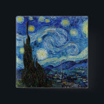 Vincent Van Gogh Starry Night Vintag Kunstkunst Button<br><div class="desc">Vincent Van Gogh Starry Night Vintag Fine Art Button</div>