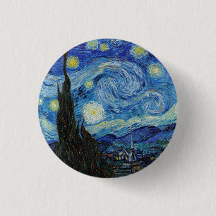 Vincent Van Gogh Starry Night Vintag Kunstkunst Button