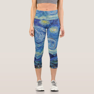 Vincent Van Gogh Starry Night Vintag Kunstkunst Capri Leggings