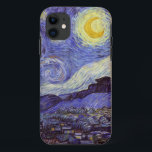 Vincent Van Gogh Starry Night Vintag Kunstkunst iPhone 11 Hülle<br><div class="desc">Vincent van Gogh Starry Night Fine Art Painting Starry Night ist ein Gemälde des niederländischen post-impressionistischen Künstlers Vincent van Gogh. Der blaue Nachthimmel ist voll von wirbelnden Wolken, Sternen und einem hellen Halbmond. Die Sternennacht ist die einzige Nacht in der Serie von Ausblicken aus seinem Schlafzimmerfenster. Bewegung: Post-Impressionismus. Schöne, kunstvoll...</div>