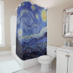 Vincent Van Gogh Starry Night Vintag Kunstkunst Duschvorhang<br><div class="desc">Vincent van Gogh Starry Night Fine Art Painting Starry Night ist ein Gemälde des niederländischen post-impressionistischen Künstlers Vincent van Gogh. Der blaue Nachthimmel ist voll von wirbelnden Wolken, Sternen und einem hellen Halbmond. Die Sternennacht ist die einzige Nacht in der Serie von Ausblicken aus seinem Schlafzimmerfenster. Bewegung: Post-Impressionismus. Schöne, kunstvoll...</div>