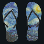 Vincent Van Gogh Starry Night Vintag Kunstkunst Flip Flops<br><div class="desc">Vincent Van Gogh Starry Night Vintag Fine Art Flip Flops</div>