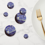 Vincent Van Gogh Starry Night Vintag Kunstkunst Konfetti<br><div class="desc">Vincent van Gogh Starry Night Fine Art Painting Starry Night ist ein Gemälde des niederländischen post-impressionistischen Künstlers Vincent van Gogh. Der blaue Nachthimmel ist voll von wirbelnden Wolken, Sternen und einem hellen Halbmond. Die Sternennacht ist die einzige Nacht in der Serie von Ausblicken aus seinem Schlafzimmerfenster. Bewegung: Post-Impressionismus. Schöne, kunstvoll...</div>