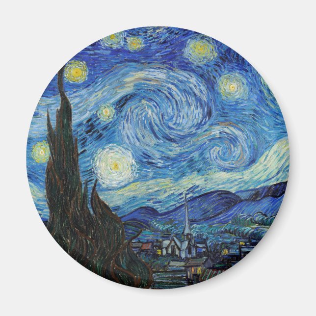 Vincent Van Gogh Starry Night Vintag Kunstkunst Magnet (Vorne)