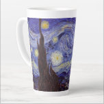 Vincent Van Gogh Starry Night Vintag Kunstkunst Milchtasse<br><div class="desc">Vincent van Gogh Starry Night Fine Art Painting Starry Night ist ein Gemälde des niederländischen post-impressionistischen Künstlers Vincent van Gogh. Der blaue Nachthimmel ist voll von wirbelnden Wolken, Sternen und einem hellen Halbmond. Die Sternennacht ist die einzige Nacht in der Serie von Ausblicken aus seinem Schlafzimmerfenster. Bewegung: Post-Impressionismus. Schöne, kunstvoll...</div>