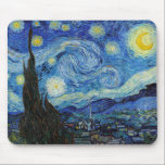 Vincent Van Gogh Starry Night Vintag Kunstkunst Mousepad<br><div class="desc">Vincent Van Gogh Starry Night Vintag Fine Art Mousepad</div>