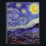 Vincent Van Gogh Starry Night Vintag Kunstkunst Notizbuch<br><div class="desc">Vincent van Gogh Starry Night Fine Art Painting Starry Night ist ein Gemälde des niederländischen post-impressionistischen Künstlers Vincent van Gogh. Der blaue Nachthimmel ist voll von wirbelnden Wolken, Sternen und einem hellen Halbmond. Die Sternennacht ist die einzige Nacht in der Serie von Ausblicken aus seinem Schlafzimmerfenster. Bewegung: Post-Impressionismus. Schöne, kunstvoll...</div>