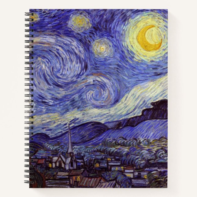 Vincent Van Gogh Starry Night Vintag Kunstkunst Notizbuch (Vorderseite)
