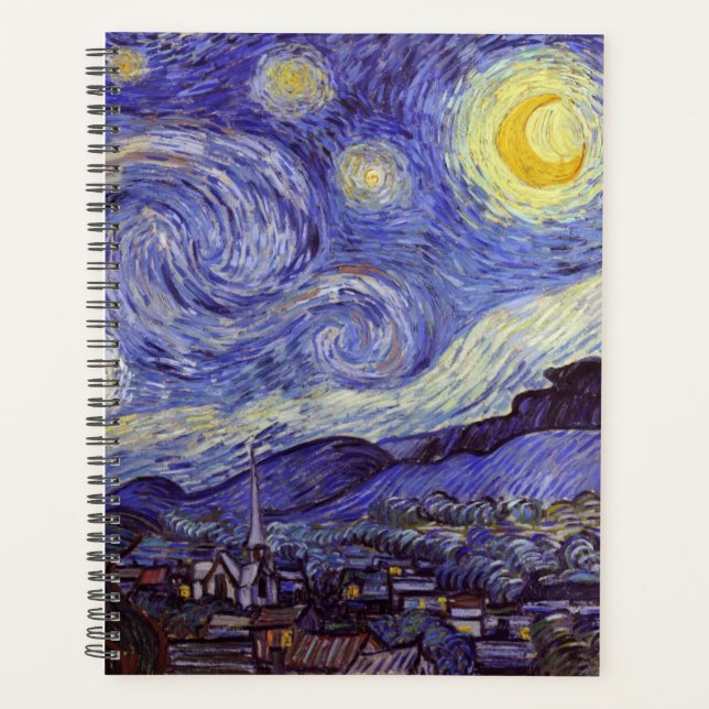 Vincent Van Gogh Starry Night Vintag Kunstkunst Planer (Vorderseite)