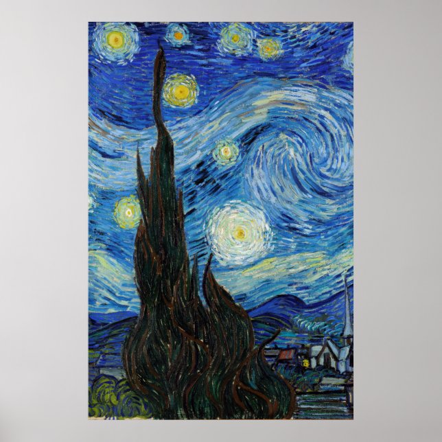 Vincent Van Gogh Starry Night Vintag Kunstkunst Poster (Vorne)
