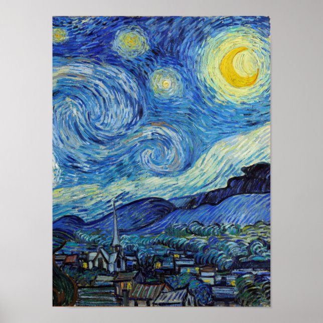 Vincent Van Gogh Starry Night Vintag Kunstkunst Poster (Vorne)