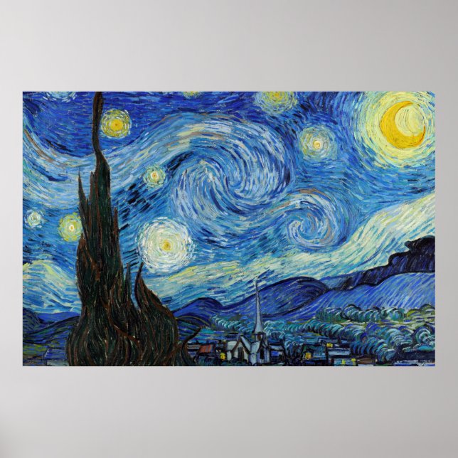 Vincent Van Gogh Starry Night Vintag Kunstkunst Poster (Vorne)