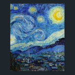 Vincent Van Gogh Starry Night Vintag Kunstkunst Poster<br><div class="desc">Vincent Van Gogh Starry Night Vintag Fine Art Poster</div>