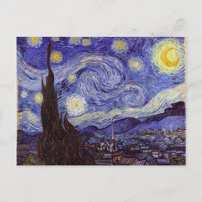 Vincent Van Gogh Starry Night Vintag Kunstkunst Postkarte (Vorderseite)