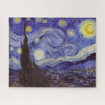 Vincent Van Gogh Starry Night Vintag Kunstkunst Puzzle<br><div class="desc">Vincent van Gogh Starry Night Fine Art Painting Starry Night ist ein Gemälde des niederländischen post-impressionistischen Künstlers Vincent van Gogh. Der blaue Nachthimmel ist voll von wirbelnden Wolken, Sternen und einem hellen Halbmond. Die Sternennacht ist die einzige Nacht in der Serie von Ausblicken aus seinem Schlafzimmerfenster. Bewegung: Post-Impressionismus. Schöne, kunstvoll...</div>