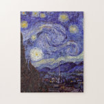 Vincent Van Gogh Starry Night Vintag Kunstkunst Puzzle<br><div class="desc">Vincent van Gogh Starry Night Fine Art Painting Starry Night ist ein Gemälde des niederländischen post-impressionistischen Künstlers Vincent van Gogh. Der blaue Nachthimmel ist voll von wirbelnden Wolken, Sternen und einem hellen Halbmond. Die Sternennacht ist die einzige Nacht in der Serie von Ausblicken aus seinem Schlafzimmerfenster. Bewegung: Post-Impressionismus Schöne künstlerische...</div>