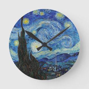 Vincent Van Gogh Starry Night Vintag Kunstkunst Runde Wanduhr