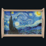 Vincent Van Gogh Starry Night Vintag Kunstkunst Serviertablett<br><div class="desc">Vincent Van Gogh Starry Night Vintag Fine Art Serviertablett</div>