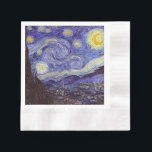Vincent Van Gogh Starry Night Vintag Kunstkunst Serviette<br><div class="desc">Vincent van Gogh Starry Night Fine Art Painting Starry Night ist ein Gemälde des niederländischen post-impressionistischen Künstlers Vincent van Gogh. Der blaue Nachthimmel ist voll von wirbelnden Wolken, Sternen und einem hellen Halbmond. Die Sternennacht ist die einzige Nacht in der Serie von Ausblicken aus seinem Schlafzimmerfenster. Bewegung: Post-Impressionismus. Schöne, kunstvoll...</div>