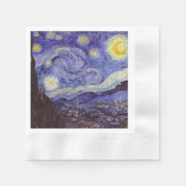 Vincent Van Gogh Starry Night Vintag Kunstkunst Serviette (Vorderseite)