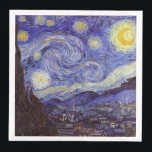 Vincent Van Gogh Starry Night Vintag Kunstkunst Serviette<br><div class="desc">Vincent van Gogh Starry Night Fine Art Painting Starry Night ist ein Gemälde des niederländischen post-impressionistischen Künstlers Vincent van Gogh. Der blaue Nachthimmel ist voll von wirbelnden Wolken, Sternen und einem hellen Halbmond. Die Sternennacht ist die einzige Nacht in der Serie von Ausblicken aus seinem Schlafzimmerfenster. Bewegung: Post-Impressionismus. Schöne, kunstvoll...</div>