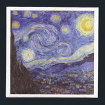 Vincent Van Gogh Starry Night Vintag Kunstkunst Serviette<br><div class="desc">Vincent van Gogh Starry Night Fine Art Painting Starry Night ist ein Gemälde des niederländischen post-impressionistischen Künstlers Vincent van Gogh. Der blaue Nachthimmel ist voll von wirbelnden Wolken, Sternen und einem hellen Halbmond. Die Sternennacht ist die einzige Nacht in der Serie von Ausblicken aus seinem Schlafzimmerfenster. Bewegung: Post-Impressionismus. Schöne, kunstvoll...</div>