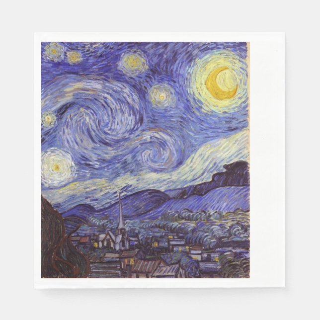 Vincent Van Gogh Starry Night Vintag Kunstkunst Serviette (Vorderseite)